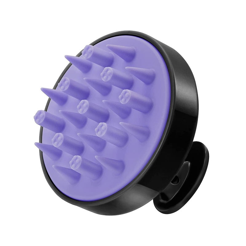 Heeta فرشاة تدليك فروة الرأس HEETA، فرشاة شامبو للشعر محدثة، مقشر فروة الرأس الرطب والجاف مع شعيرات سيليكون ناعمة، أداة تدليك الرأس لغسل الشعر للعناية بالشعر للنساء والرجال والأطفال لجميع أنواع الشعر (أسود) - Image 1