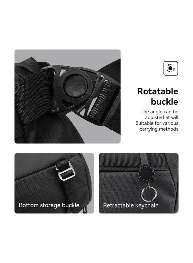 Mark Ryden MR-124 Crossbody Shoulder Bag for Men – Lightweight Waterproof Sling Bag with Tablet Sleeve, Anti-Theft Pocket & Adjustable Strap – Oxford Fabric, YKK Zipper – Elegant Black