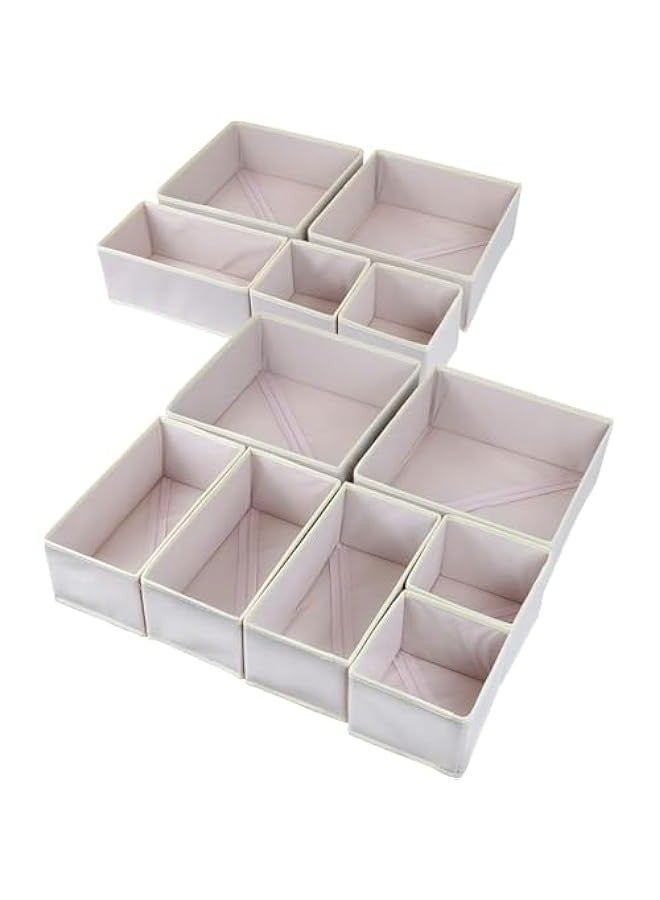 TRASSLE 12Pack Foldable Drawer Organiser set, Wardrobe Organizer,Drawer Organizer Folding Storage Shelf, Stylish Organizers, for Socks, Bras, Underwear, Leggings, Jeans, Sweaters,Etc  - Image 1