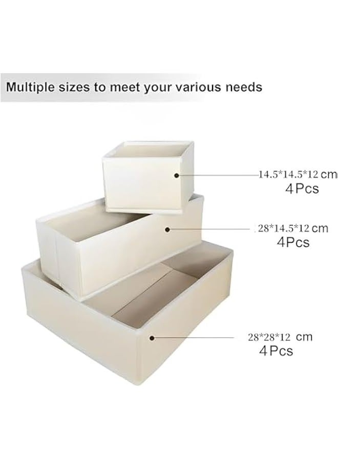 TRASSLE 12Pack Foldable Drawer Organiser set, Wardrobe Organizer,Drawer Organizer Folding Storage Shelf, Stylish Organizers, for Socks, Bras, Underwear, Leggings, Jeans, Sweaters,Etc  - Image 2