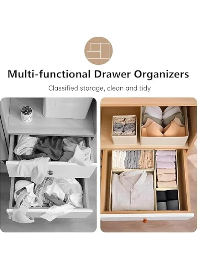 TRASSLE 12Pack Foldable Drawer Organiser set, Wardrobe Organizer,Drawer Organizer Folding Storage Shelf, Stylish Organizers, for Socks, Bras, Underwear, Leggings, Jeans, Sweaters,Etc  - Image 4