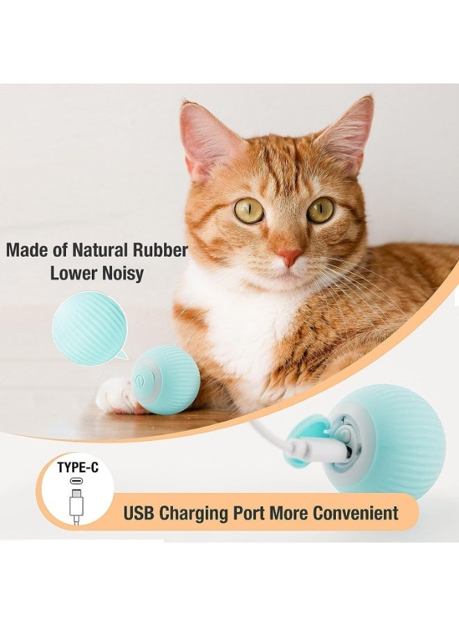 التفاعلية Cat لعبة الكرة، 360 درجة الذاتية الدوار تلقائي لعب القطط للقطط الداخلية، USB قابل لإعادة الشحن هادئة تتحرك الكرة مع وضع التجنب الذكي، هدية اللغز الممتعة لإغاثة الممل (الأخضر) - Image 5