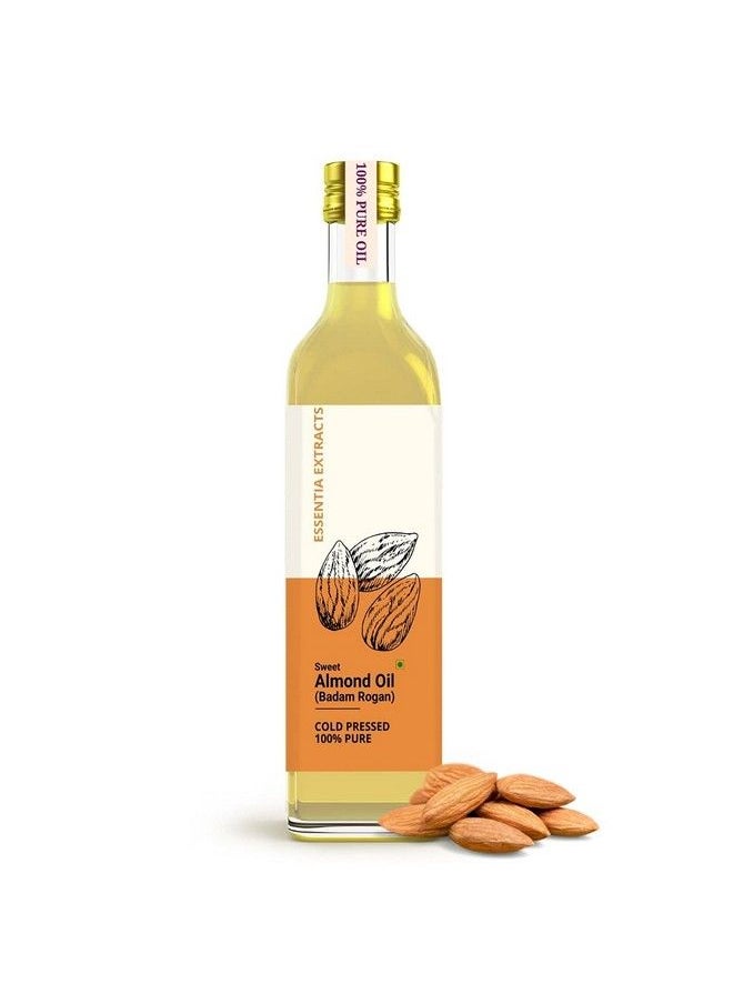 Coldpressed Sweet Almond Oil Pure Roghan Badam Shirin Tel For Massage Glass Bottle (Hair Skin) 100 Ml