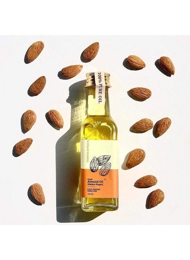 Coldpressed Sweet Almond Oil Pure Roghan Badam Shirin Tel For Massage Glass Bottle (Hair Skin) 100 Ml