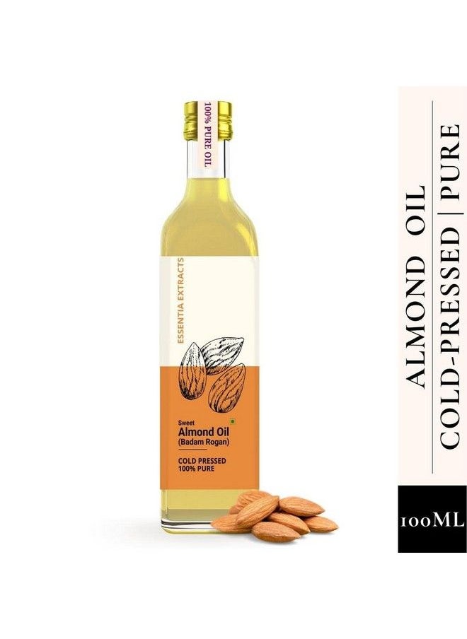 Coldpressed Sweet Almond Oil Pure Roghan Badam Shirin Tel For Massage Glass Bottle (Hair Skin) 100 Ml