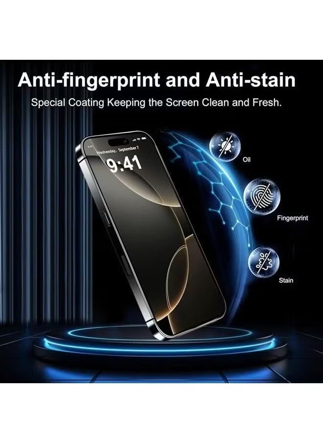 Raxoom 2-Pack Privacy Screen Protector & 2-Pack Camera Lens Protector for iPhone 16 Pro â€“ 9H+ Ultra-Strong Tempered Glass with Full Coverage, Anti-Glare, Anti-Scratch, and Smudge-Resistant Shield - Image 3