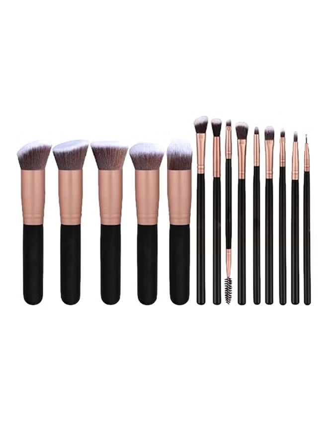Generic 14 Pieces Makeup Multi Use Brush Set Rose Gold / Black  - Image 2