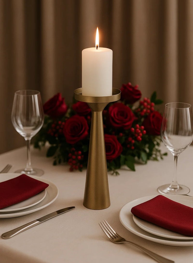 لوفت حامل شموع معدني، الطول 10.8 × العرض 10.08 × الارتفاع 41.04 سم، ذهبي، حديد - 196762 - Image 4