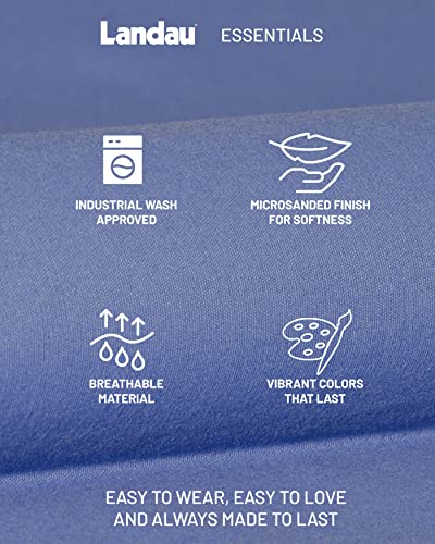 Landau Essentials Unisex Relaxed Fit 1-Pocket V-Neck Scrub Top 7502 Galaxy Blue - Image 5