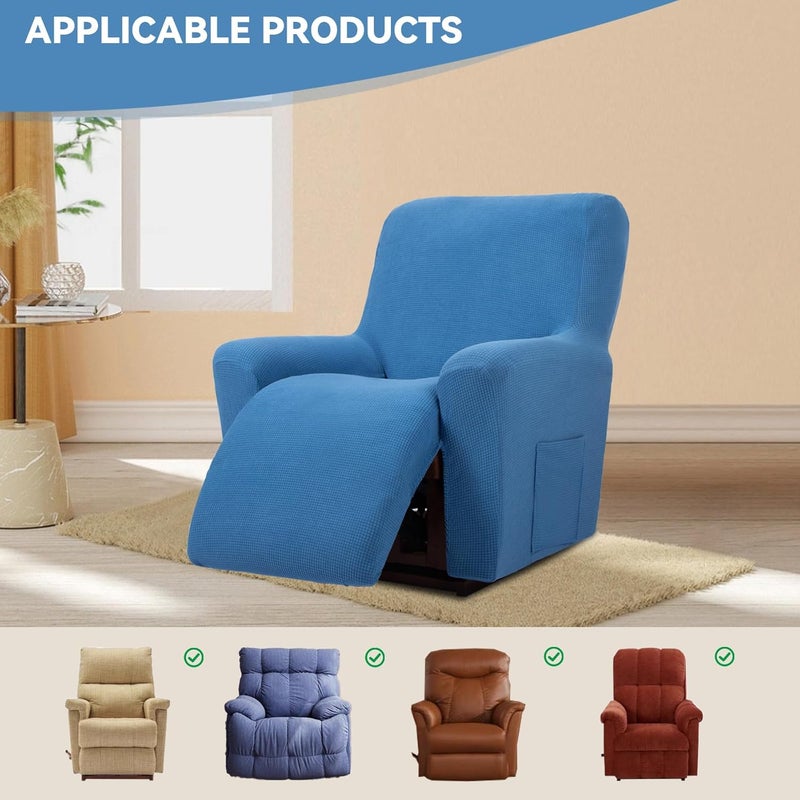 Cupuamon Recliner Chair Covers,Lazy Boy Recliner Covers Stretch Reclining Covers 1 Piece Furniture Protector with Elastic Bottom for Dog,Kids-Riverside - Image 5