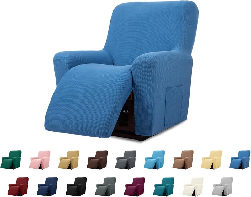 Cupuamon Recliner Chair Covers,Lazy Boy Recliner Covers Stretch Reclining Covers 1 Piece Furniture Protector with Elastic Bottom for Dog,Kids-Riverside - Image 1