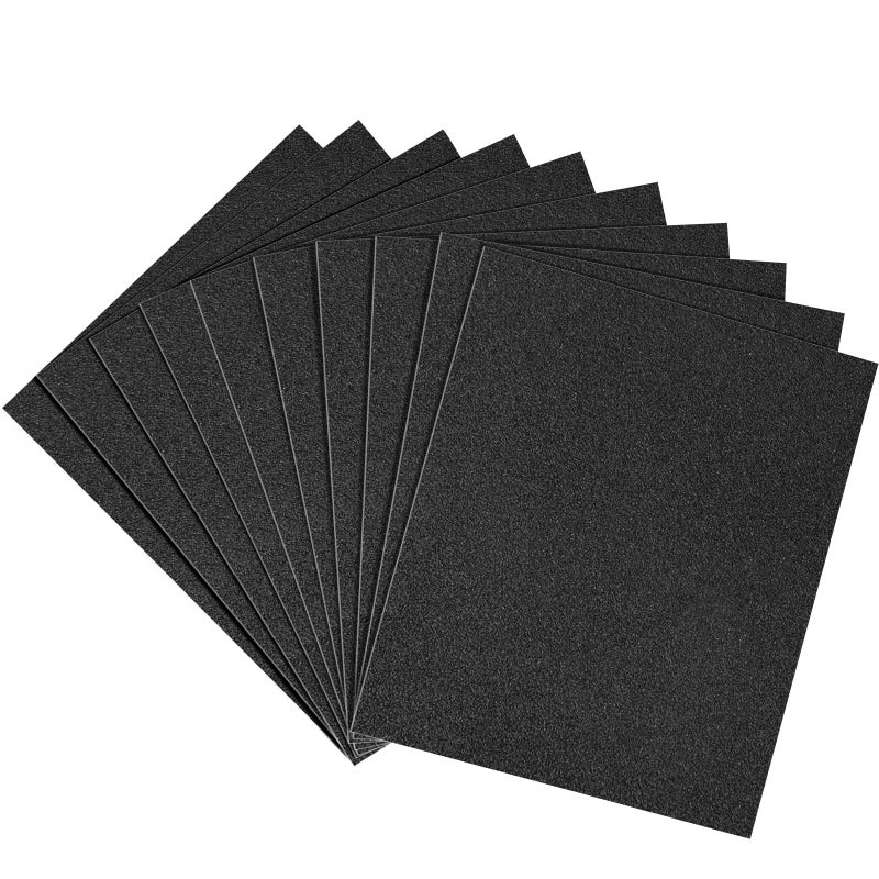 Shineboc 80 Grit Sandpaper, 9 x 11 Inch Wet Dry Sand Paper Hand Abrasive Sanding Sheets for Wood Metal Automotive Sanding and Polishing, Coarse - 10 Sheets - Image 1