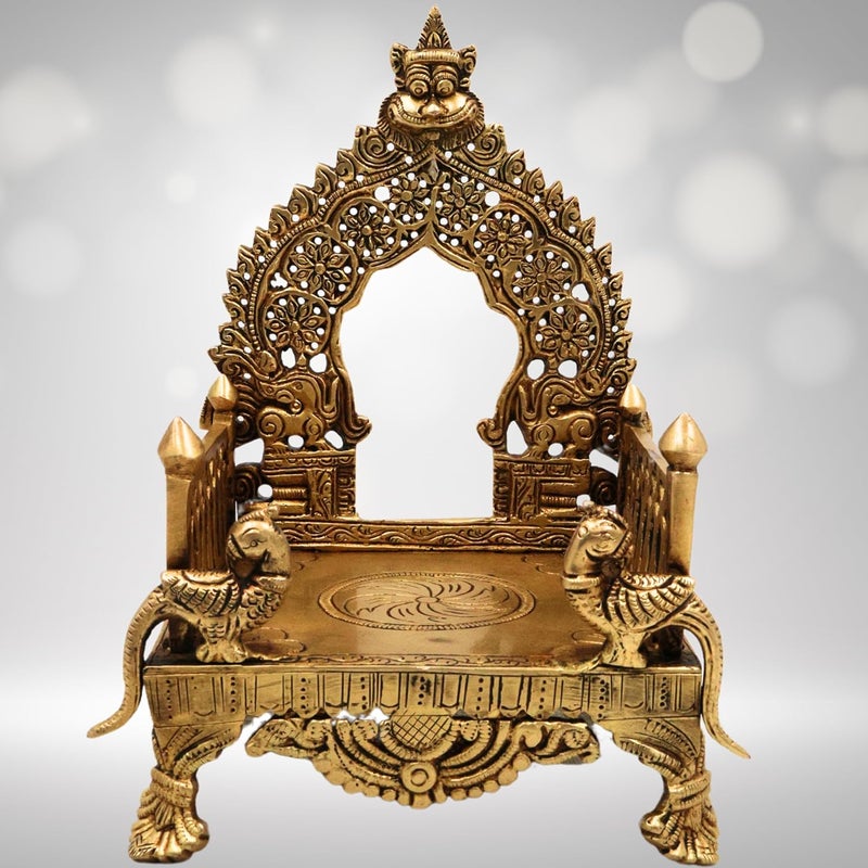Bhunes طاولة بروز نحاسية من بونيس مع برابهافالي بيثا لتمثال المعبد قاعدة طقوسية بيذام باجوت لتزيين المنزل ذهب 85 بوصة 1 قطعة - Image 1