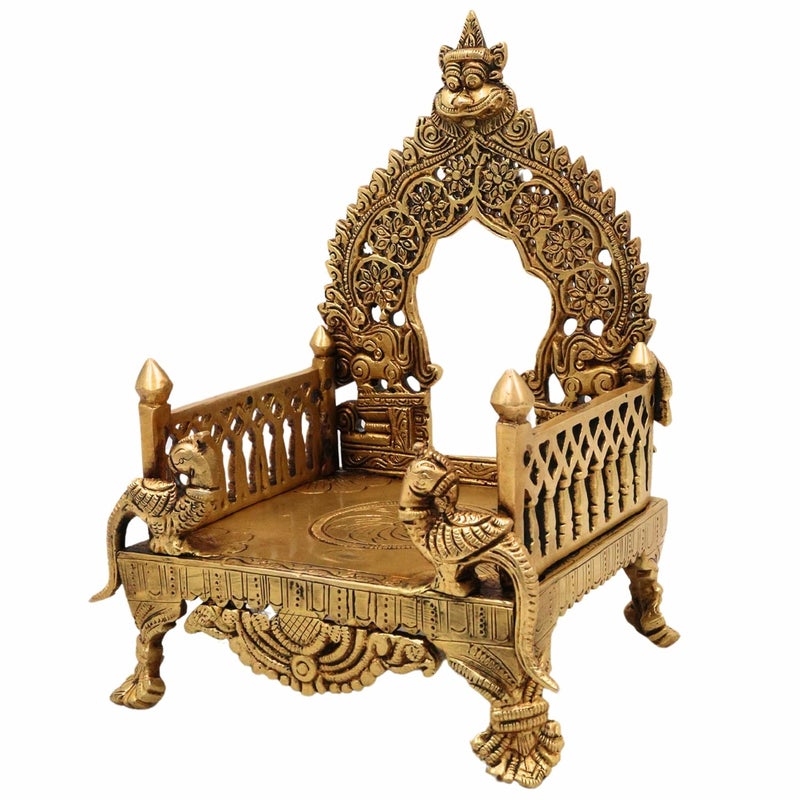 Bhunes طاولة بروز نحاسية من بونيس مع برابهافالي بيثا لتمثال المعبد قاعدة طقوسية بيذام باجوت لتزيين المنزل ذهب 85 بوصة 1 قطعة - Image 4