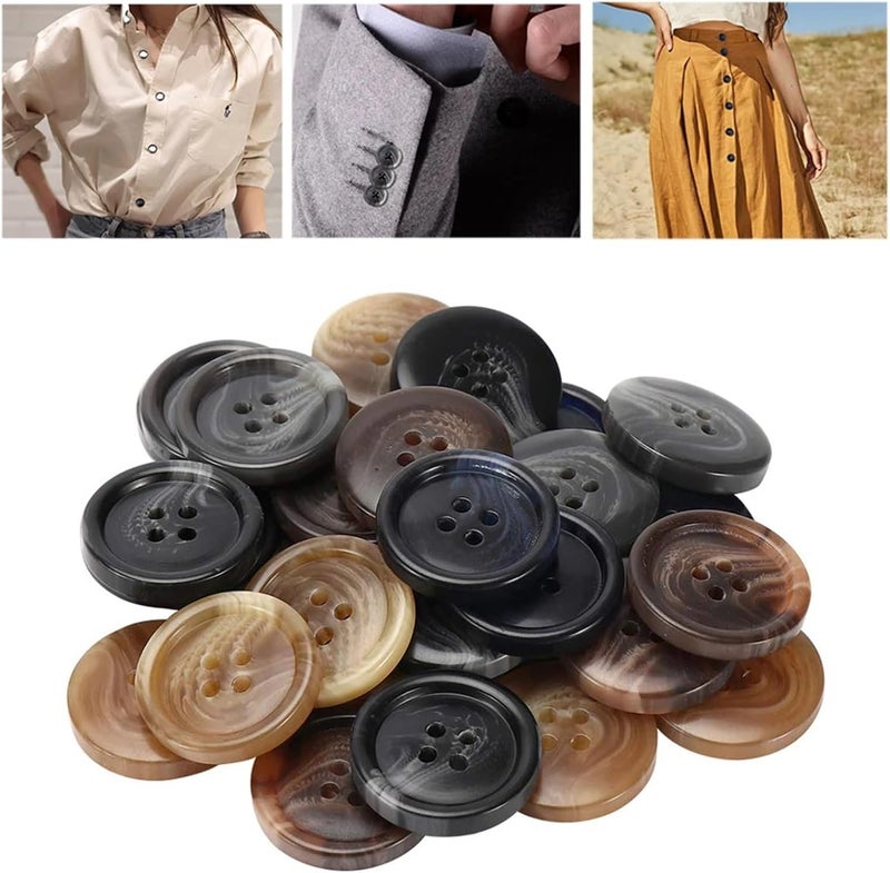 Buttons for Crafts Buttons for Crafts 300PCS Mixed Resin Sewing 4 Holes Round for Clothing Suit Sweater DIY Decoration(30mm) - Image 3