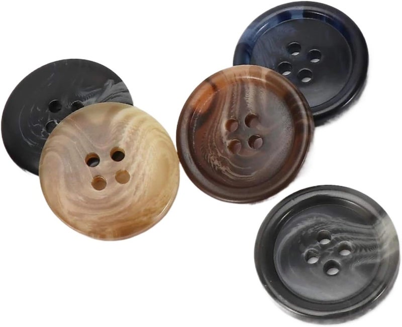 Buttons for Crafts Buttons for Crafts 300PCS Mixed Resin Sewing 4 Holes Round for Clothing Suit Sweater DIY Decoration(30mm) - Image 1