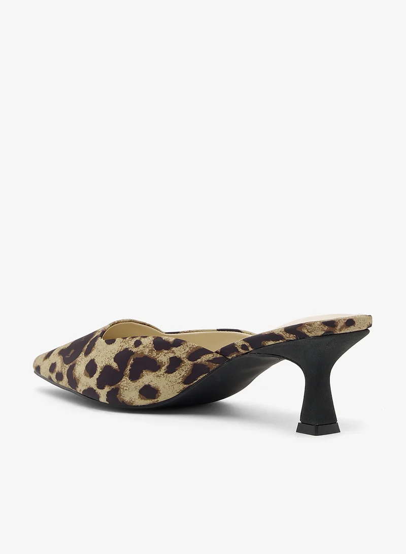 RAID  Felina Leopard Print Mule Pumps for Women | Best Price UAE