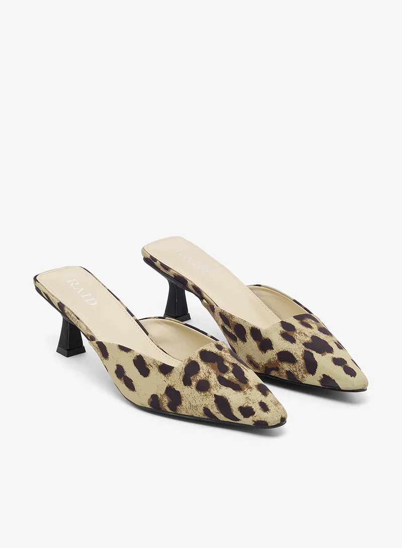 RAID  Felina Leopard Print Mule Pumps for Women | Best Price UAE