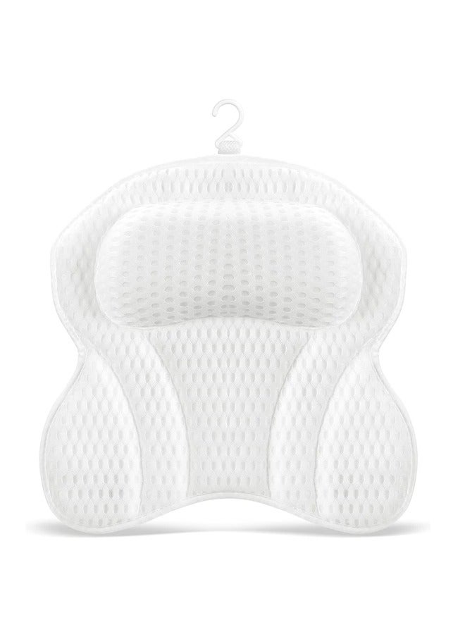 spa luxetique Hotel-Quality Bathtub Backrest Pillow with Suction Cups | Non-Slip Spa Bath Cushion, Butterfly Shape, Adjustable Height (5.1-10cm), Polyester Filled - Image 1