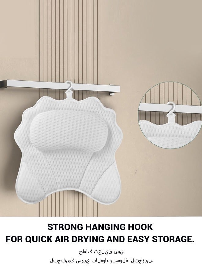 spa luxetique Hotel-Quality Bathtub Backrest Pillow with Suction Cups | Non-Slip Spa Bath Cushion, Butterfly Shape, Adjustable Height (5.1-10cm), Polyester Filled - Image 5