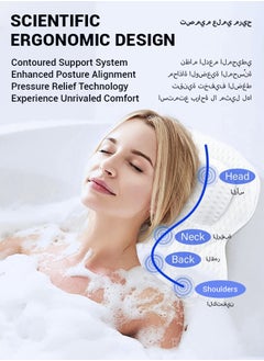 spa luxetique Hotel-Quality Bathtub Backrest Pillow with Suction Cups | Non-Slip Spa Bath Cushion, Butterfly Shape, Adjustable Height (5.1-10cm), Polyester Filled  - Image 3