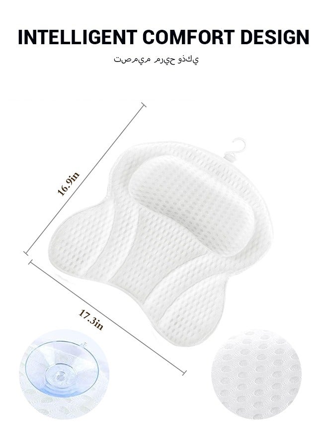 spa luxetique Hotel-Quality Bathtub Backrest Pillow with Suction Cups | Non-Slip Spa Bath Cushion, Butterfly Shape, Adjustable Height (5.1-10cm), Polyester Filled - Image 4