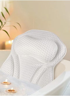 spa luxetique Hotel-Quality Bathtub Backrest Pillow with Suction Cups | Non-Slip Spa Bath Cushion, Butterfly Shape, Adjustable Height (5.1-10cm), Polyester Filled  - Image 2