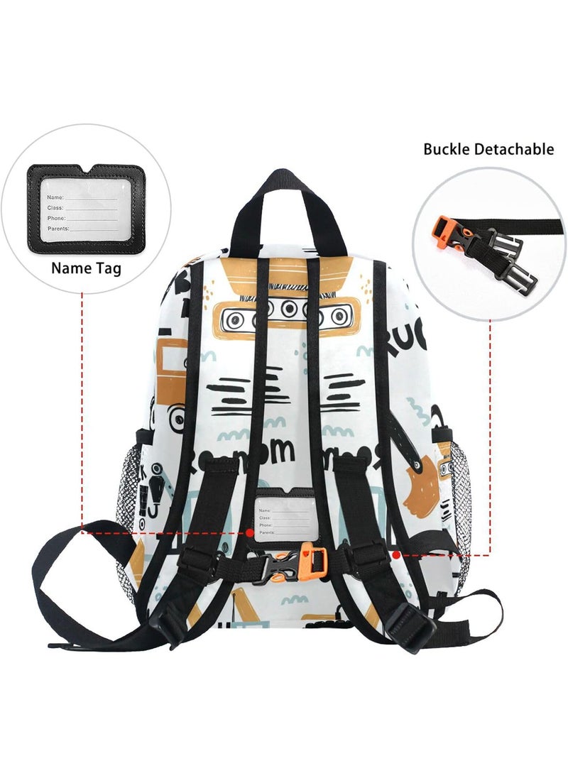 ALAZA ALAZA Cute Kids Back Pack Funny Construction Transport Car Todder Backpack Lightweight Preschool Kindergarten Book Bag Practical and Durable Daycare Bag for TravelToys  - Image 2