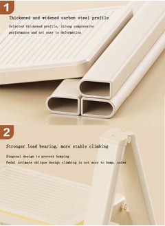 OASIS DESERT Simple Ladder Collapsible Indoor Climbing Ladder Light Small Fresh Flower Frame Staircase 4 Floors (White)  - Image 3