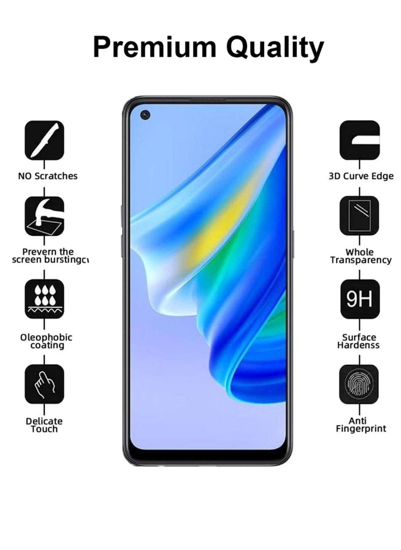 Generic - واقي شاشة Oppo A95 - واقي شاشة من الزجاج المقوى من الحافة إلى الحافة - أسود، شفافية عالية، لمسة حساسة، مضاد للانفجار، حواف مقوسة ناعمة، سهل التركيب. - Image 1