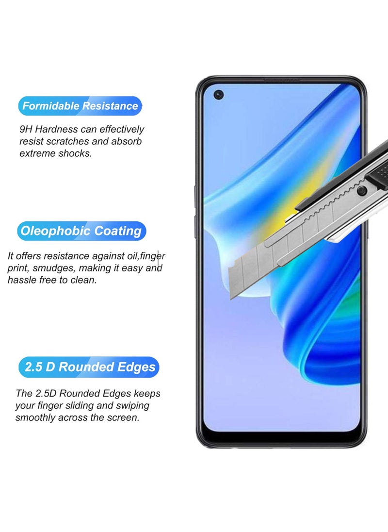 Generic - واقي شاشة Oppo A95 - واقي شاشة من الزجاج المقوى من الحافة إلى الحافة - أسود، شفافية عالية، لمسة حساسة، مضاد للانفجار، حواف مقوسة ناعمة، سهل التركيب. - Image 1
