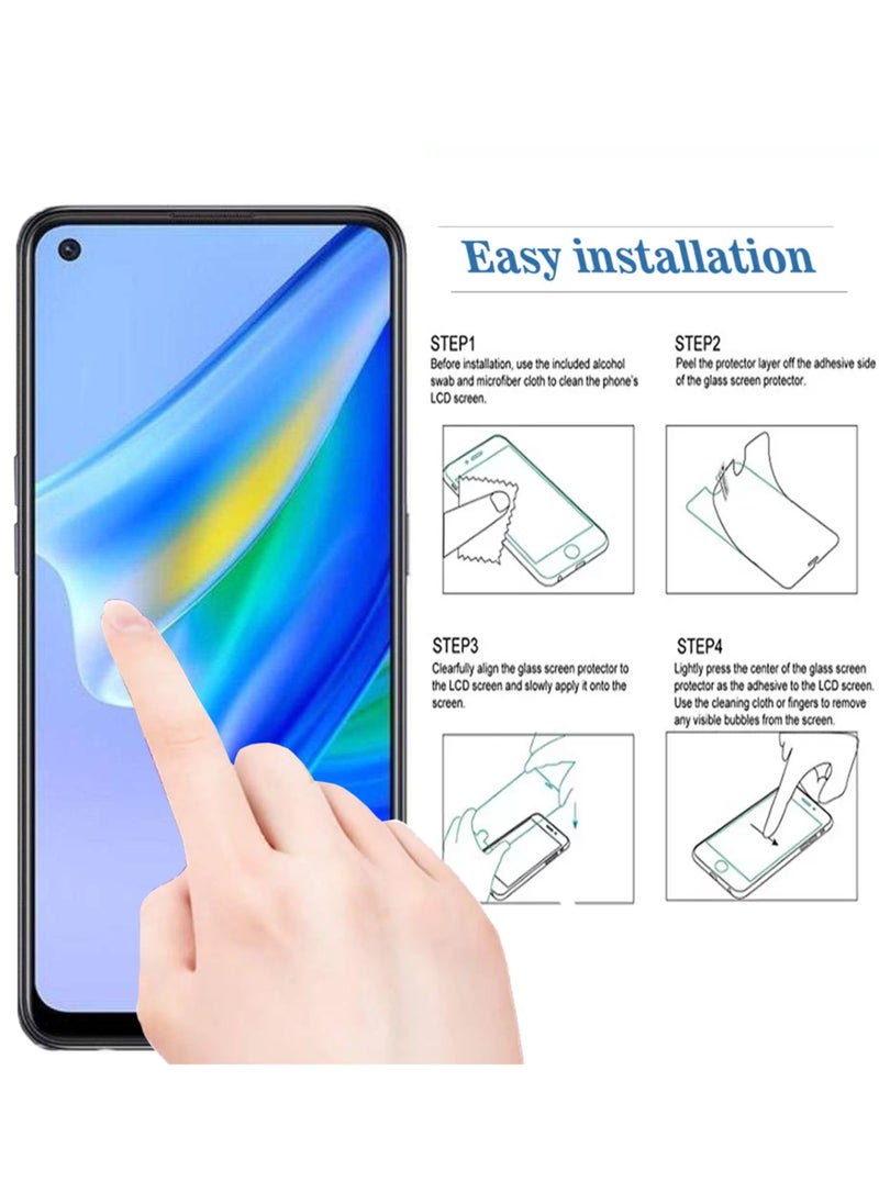 Generic - واقي شاشة Oppo A95 - واقي شاشة من الزجاج المقوى من الحافة إلى الحافة - أسود، شفافية عالية، لمسة حساسة، مضاد للانفجار، حواف مقوسة ناعمة، سهل التركيب. - Image 1