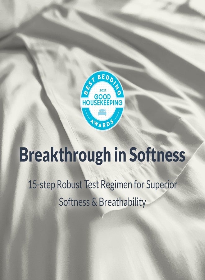 Sweave Eucalyptus Sheets - Tencel Sheets King Blend with BCI Cotton, Ultra-Soft Breathable Percale Weave 4-Piece Bedding Set for a Luxurious, Refreshing Sleep (Light Grey) - Image 4