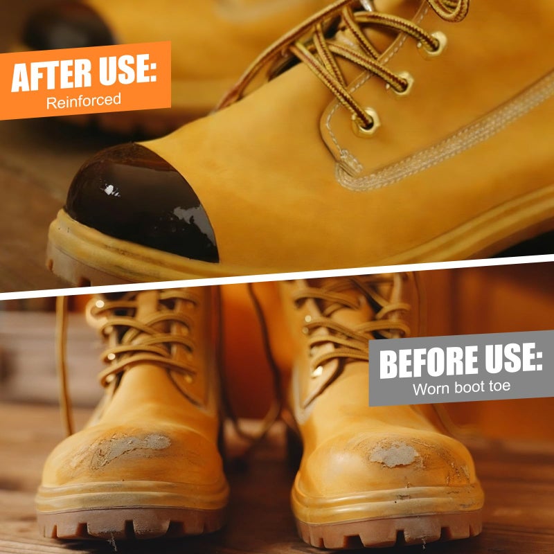 Ceoighe 1 Pack Polyurethane Boot Toe Repair Kit Waterproof, Abrasion Resistant Glue Adhesive & Protector for Work Boots Safety, Leather and Rubber Shoes (Brown) - Image 2