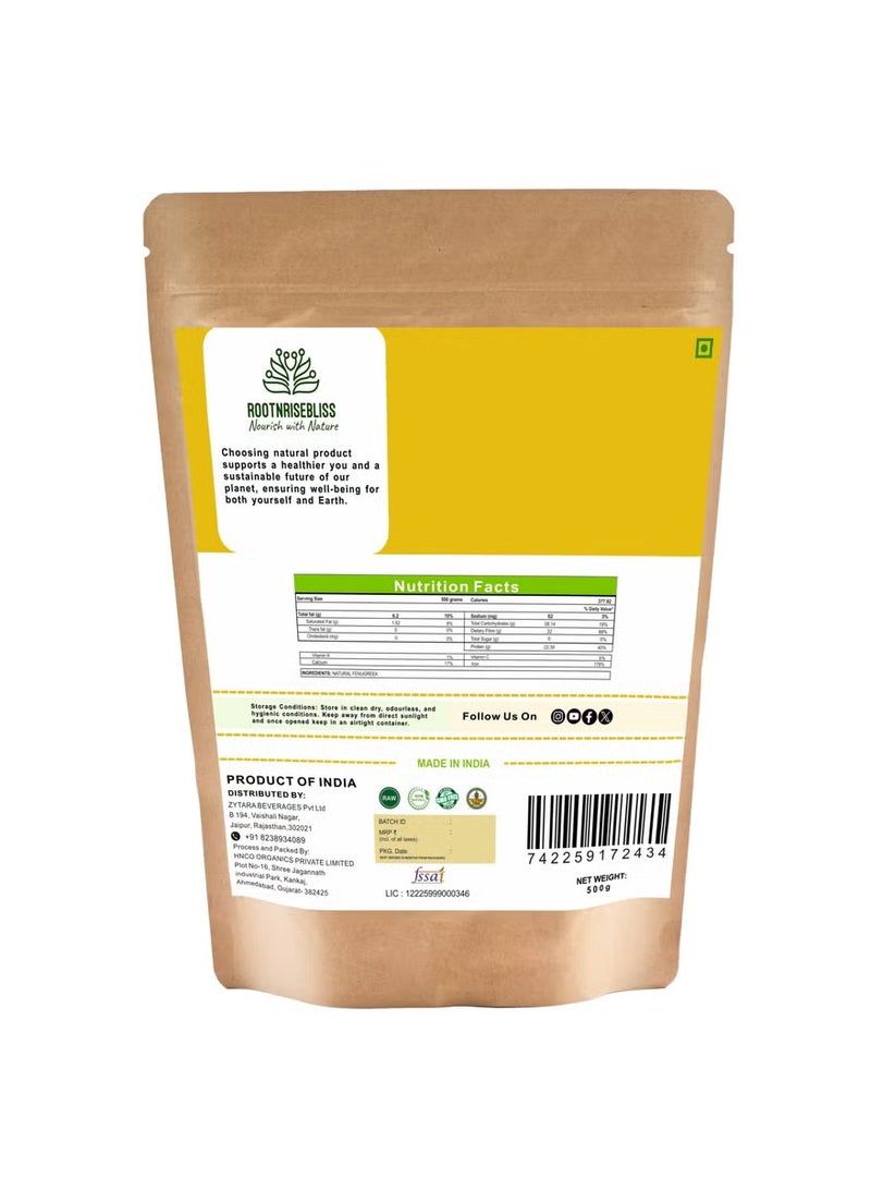 ROOTNRISEBLISS Premium Fenugreek Powder 498g – 100% Natural for Digestion, Hair & Wellness. - Image 2