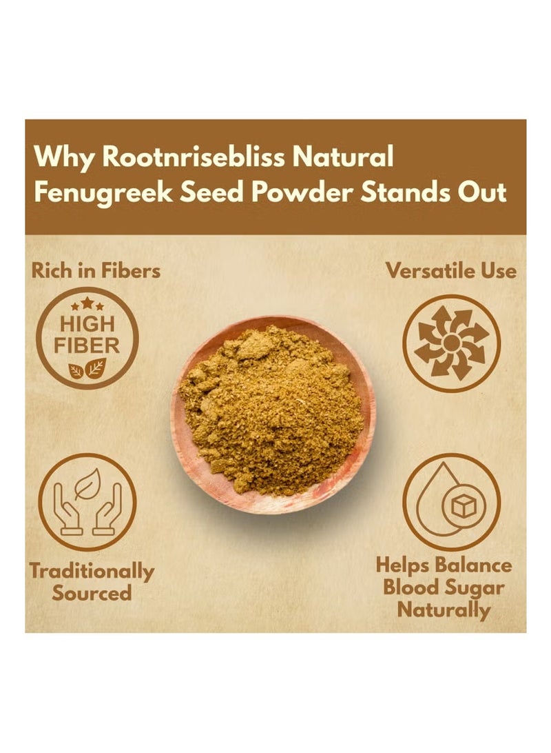 ROOTNRISEBLISS Premium Fenugreek Powder 498g – 100% Natural for Digestion, Hair & Wellness. - Image 4
