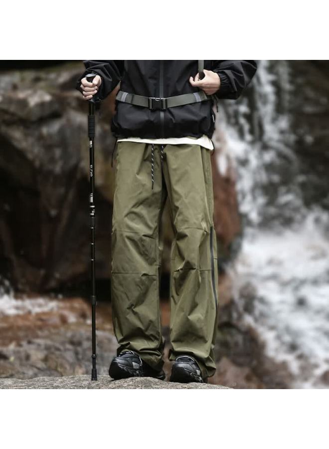 Izexx Outdoor Hiking Straight-leg Zipper Pants For Men, Spring Tactical Casual Pants, Workwear Functional Trousers, Iz09 Army Green M - Image 1