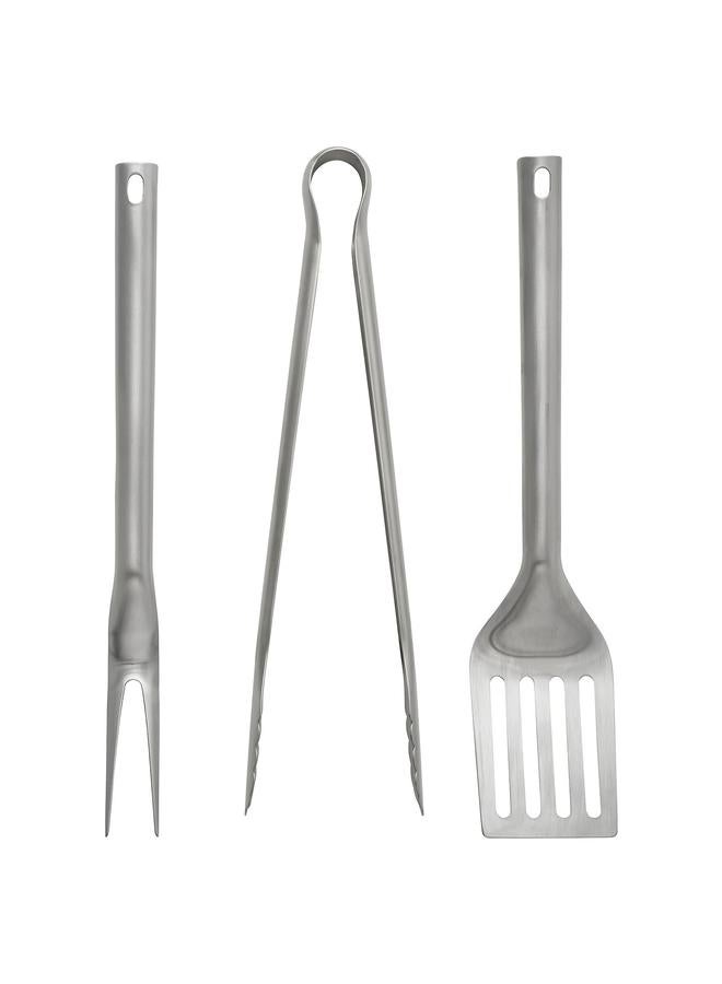 3-Piece Barbecue Tools Set, Stainless Steel - Image 1