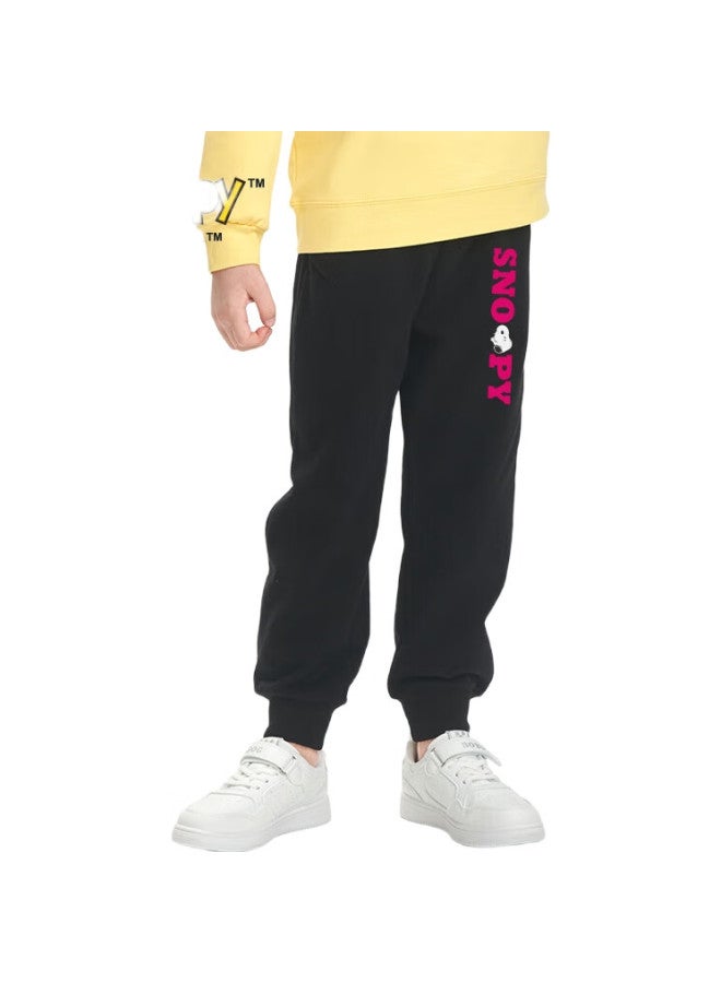 Snoopy Girls' Pants, Spring Long Trousers, Children'S Casual Pants, For Older Kids, Early Autumn Sports Pants, Letter/Black, Size 150 - Image 3