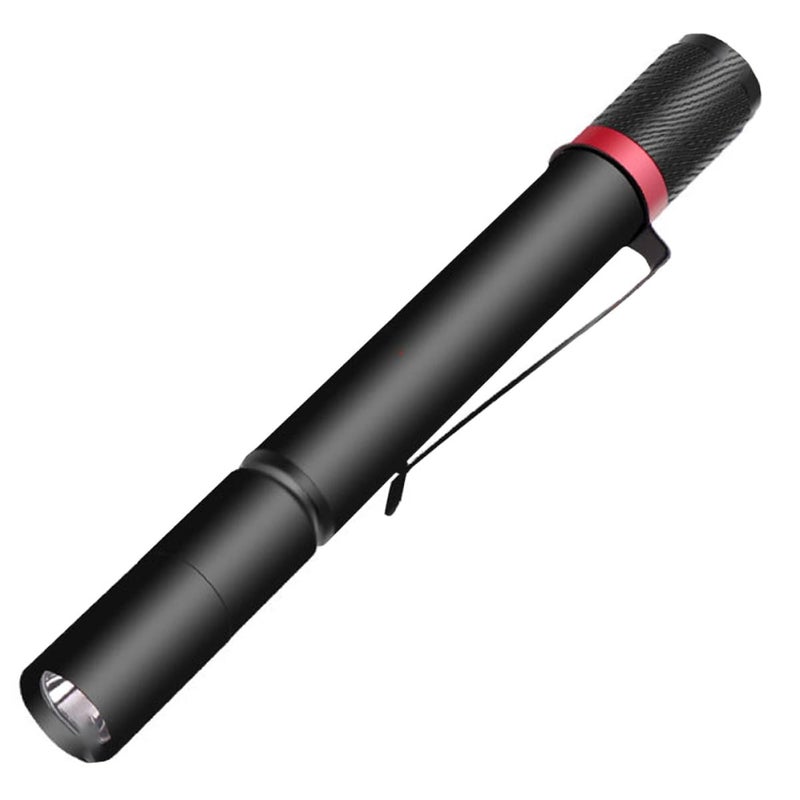Mini LED Flashlight with Clip Waterproof Fixed Focus Pen Light for Outdoor Camping Emergency - Image 2