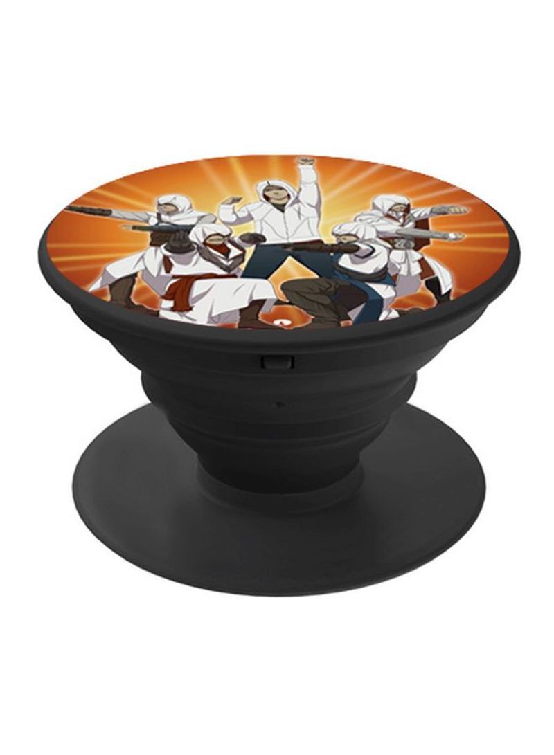 RKN حامل هاتف بوب سوكيت مطبوع أسود/برتقالي/أبيض - Image 1