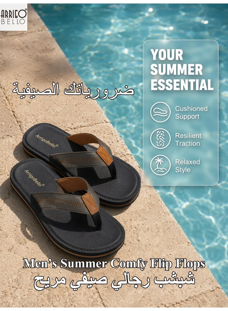 ARRIGO BELLO AT1905-1 Mens Casual Comfort Flip Flops Non Slip Thong Sandals Lightweight Slides Slippers for Daily Wear for Men | Best Price UAE