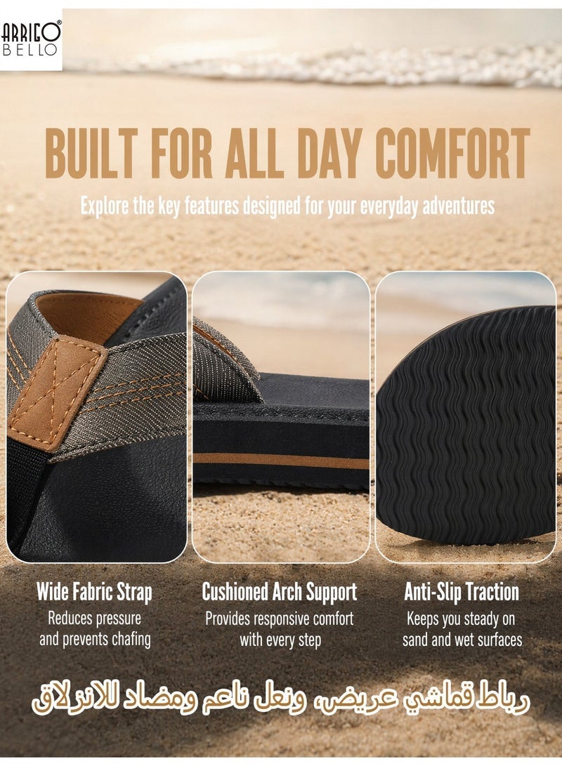 ARRIGO BELLO Mens Casual Comfort Flip Flops Non Slip Thong Sandals Lightweight Slides Slippers for Daily Wear - Image 5