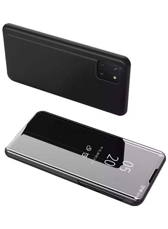 NIBEMINENT Case For Samsung Note 10 Lite View Stand Mirror Flip Phone Cover Not Smart Black
