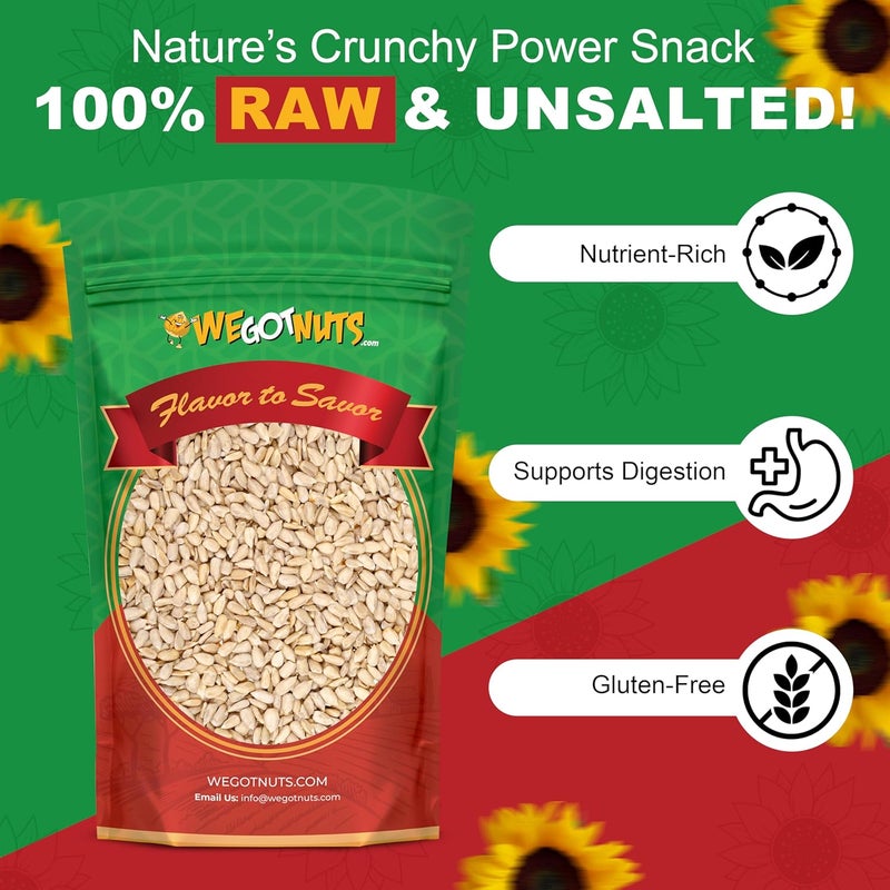 We Got Nuts Raw Sunflower Seed Kernels by - Premium Quality Kosher Shelled Sunflower Seeds - Natural & Healthy Fitness & Diet-Friendly Snack- Raw, Shelled & Unsalted- Air-Tight Resalable Bag- 5 lbs - Image 2
