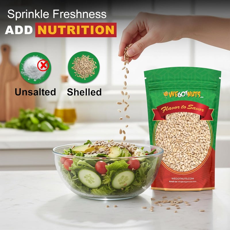 We Got Nuts Raw Sunflower Seed Kernels by - Premium Quality Kosher Shelled Sunflower Seeds - Natural & Healthy Fitness & Diet-Friendly Snack- Raw, Shelled & Unsalted- Air-Tight Resalable Bag- 5 lbs - Image 5