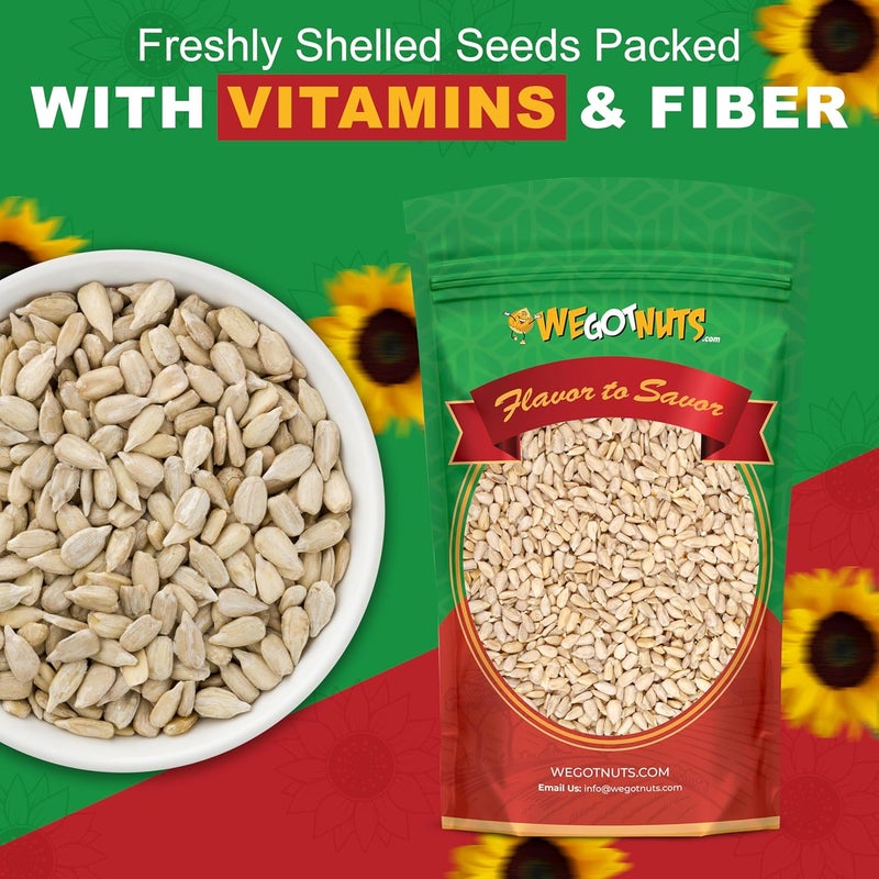We Got Nuts Raw Sunflower Seed Kernels by - Premium Quality Kosher Shelled Sunflower Seeds - Natural & Healthy Fitness & Diet-Friendly Snack- Raw, Shelled & Unsalted- Air-Tight Resalable Bag- 5 lbs - Image 4