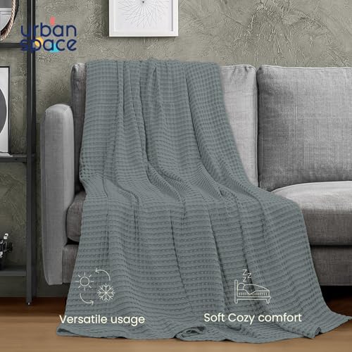 Urban Space 100% Cotton Waffle Weave Blanket, Cotton Dohar for Single Bed, Breathable & Skin Friendly All Season Blanket for Bed, Single Bed Blanket (145cm x 225cm, Cool Grey) - Image 4
