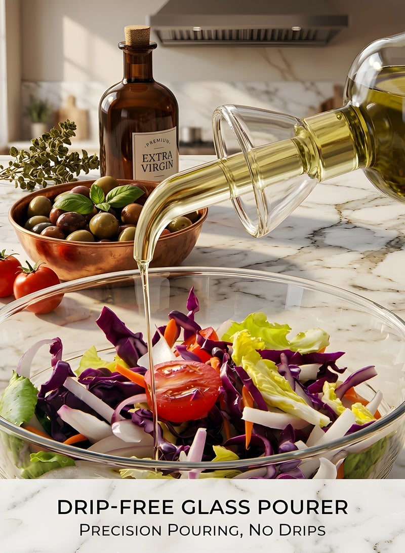 Beauenty Glass Oil Bottle Olive Oil Dispenser Bottle,Oil and Vinegar Dispenser Spout，bottle Glass Cooking Oil Vinegar Measuring Dispenser with Spout for Kitchen and BBQ(500Ml/17Oz) - Image 4