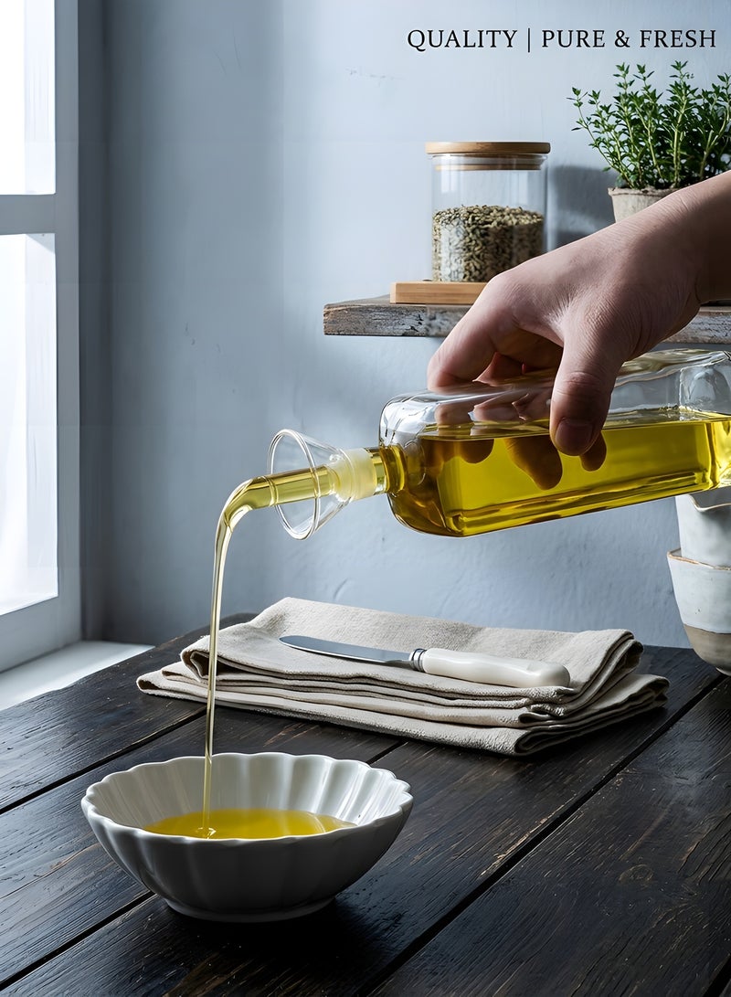 Beauenty Glass Oil Bottle Olive Oil Dispenser Bottle,Oil and Vinegar Dispenser Spout，bottle Glass Cooking Oil Vinegar Measuring Dispenser with Spout for Kitchen and BBQ(500Ml/17Oz) - Image 2